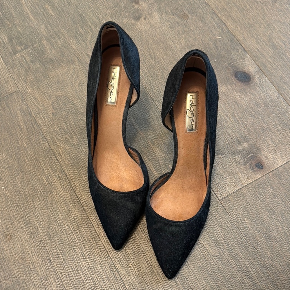 Halogen Black Heels Sophisticated Fur Design